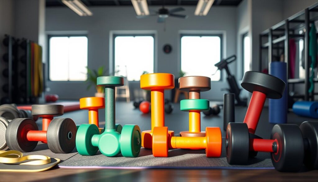 compact dumbbells and barbells for weight training