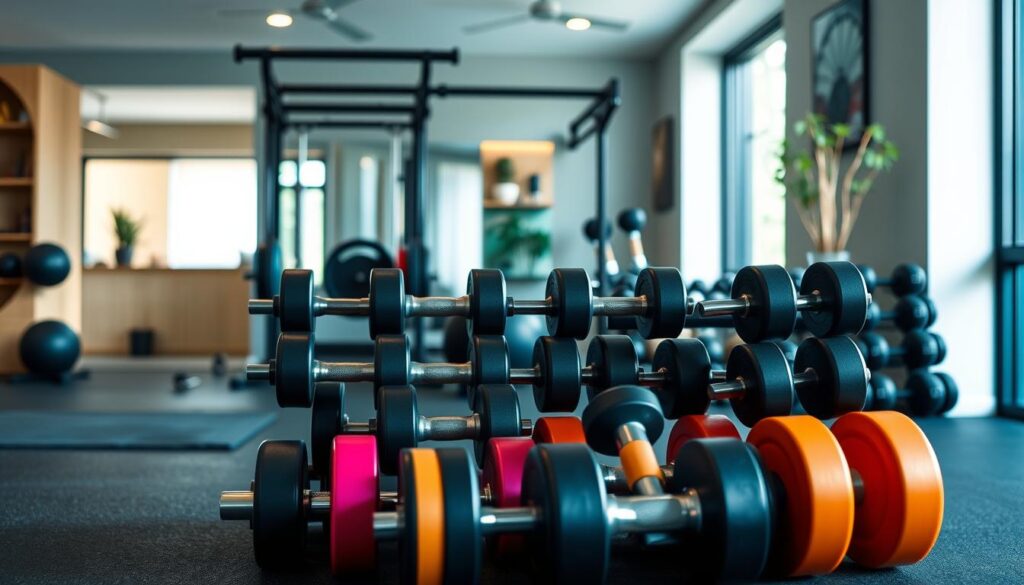 compact dumbbells and barbells for weight training