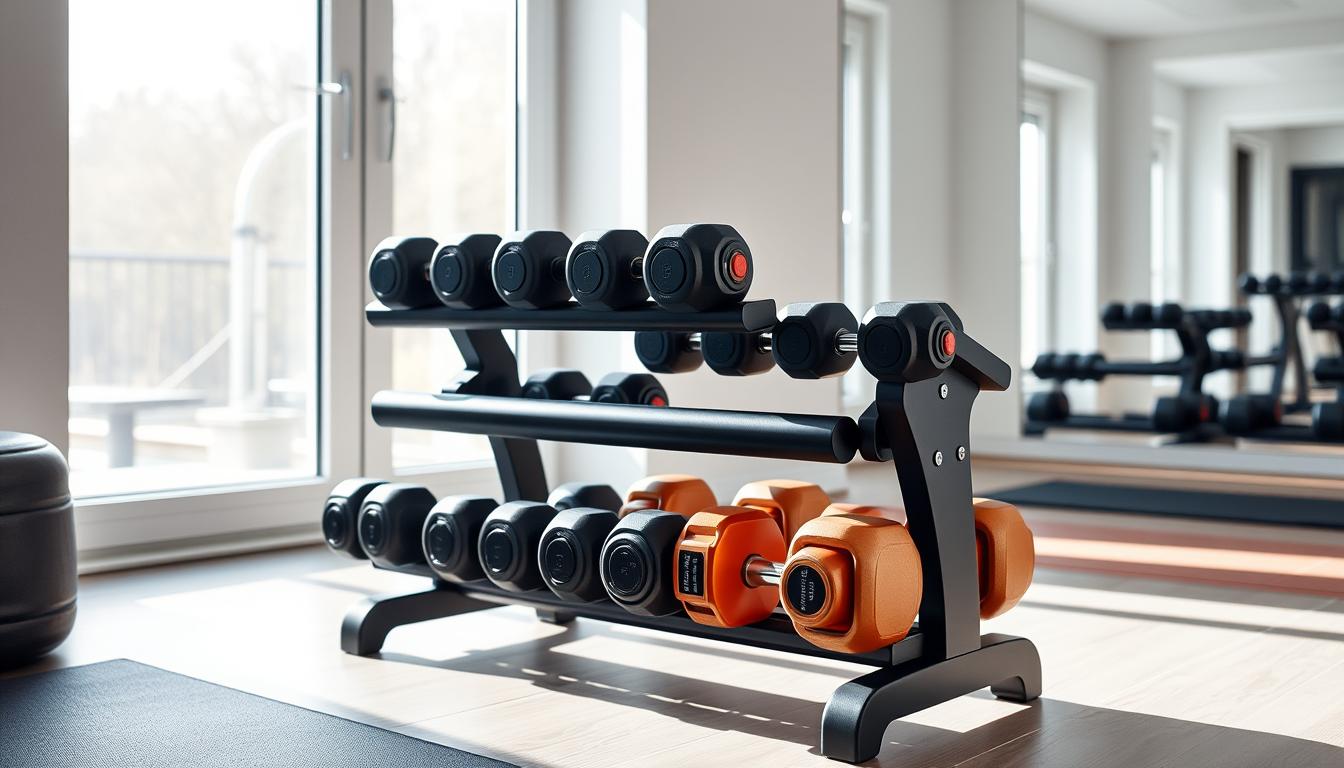compact dumbbells and barbells for weight training