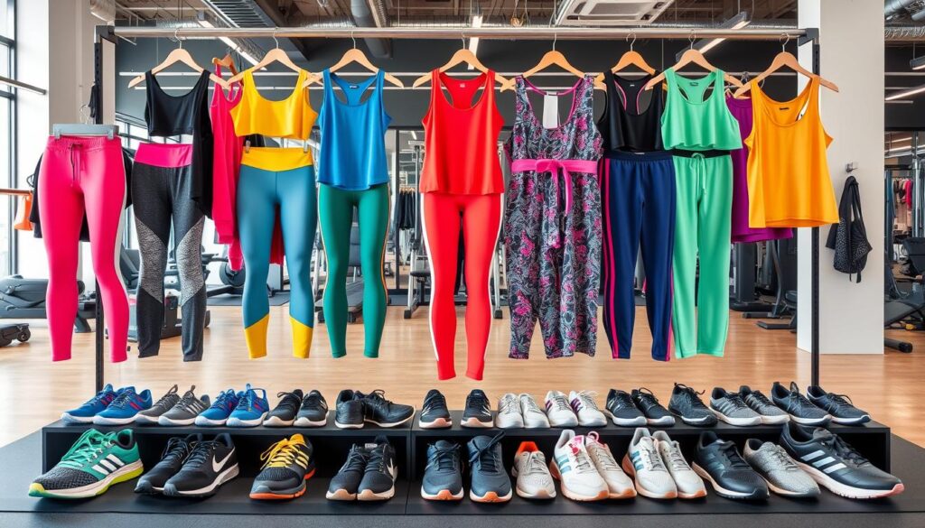 exercise clothing and fitness footwear accessories