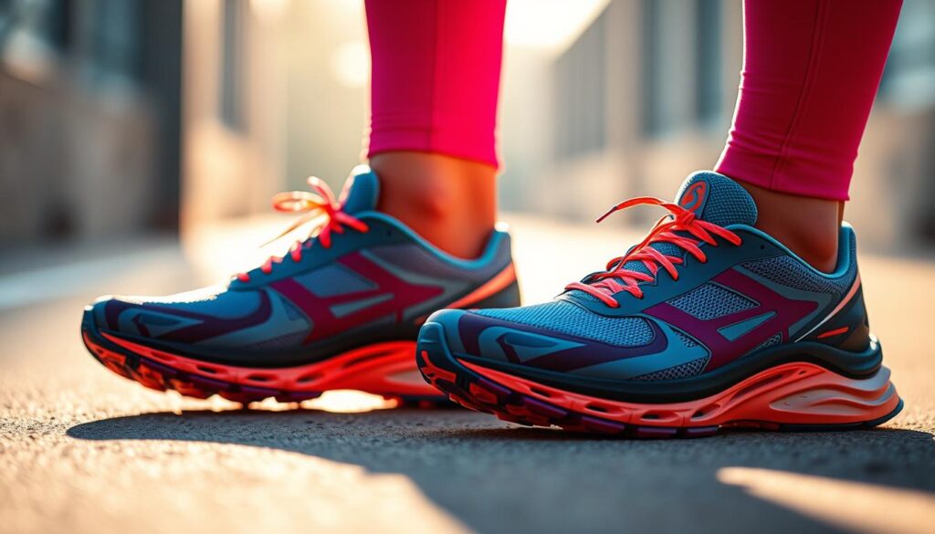 running shoes and performance leggings